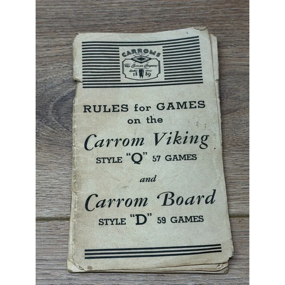 The Carrom Company 1940's Carrom Game Boards Direction Booklet & Ephemera